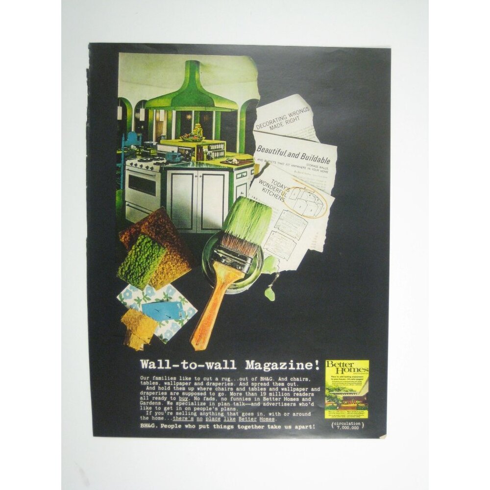 Vintage Better Homes Gardens Wall To Wall Magazine Advertisement Print 1967